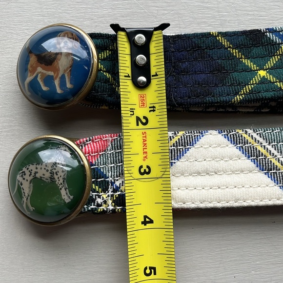 J.Crew Vintage Plaid Belt Bundle, Dalmatian and Beagle Buckles EUC size S/M* - Picture 7 of 10
